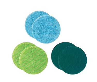 Hurricane Floating Mop Ersatz-Pads – Mikrofaser-Pads für den Akku Wischer Floating Mop – saugfähige Wischmopp-Pads – 2X Mikrofaser-Pad, 2X Scheuer-Pad, 2X Polier-Pad im Sale